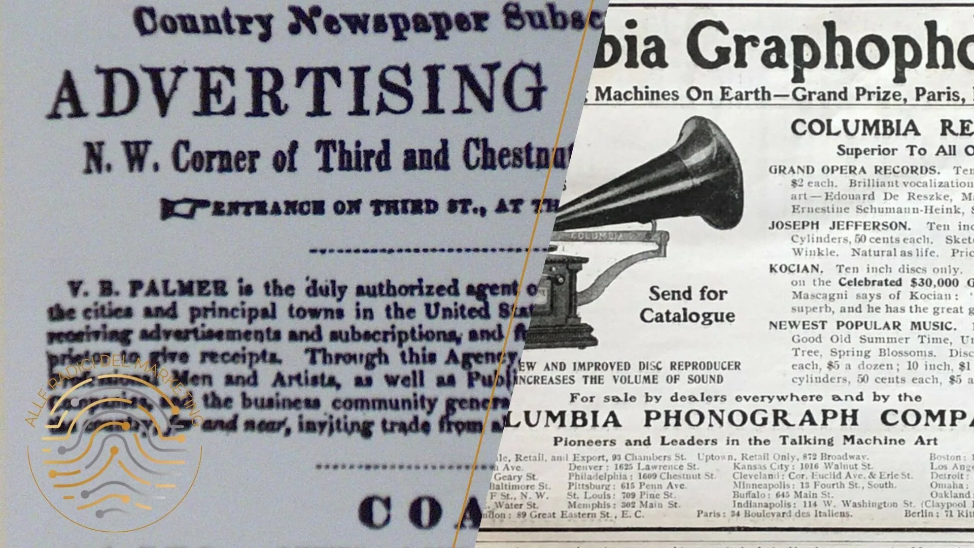 Nel 1841 Volney B. Palmer inventa la pubblicità moderna: intermedia attenzione, struttura i media e trasforma la comunicazione in professione.